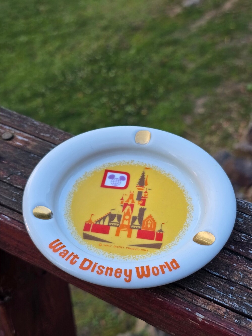 Disney, Walt Disney World, Cinderella's Castle, Vintage, 70's, Ceramic Ashtray
